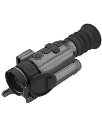 Dark gray night-vision monocular with eyepiece, lens, and control buttons labeled Storm 520 (informational image)